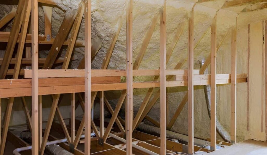 wall insulation in wooden house